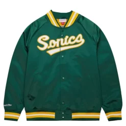 Apparel Mitchell & Ness Jackets & Outerwear-Lightweight Satin Jacket Seattle Supersonics