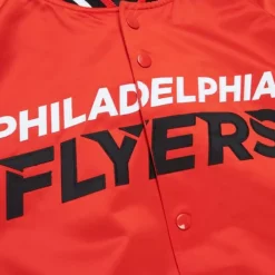 Apparel Mitchell & Ness Jackets & Outerwear-Lightweight Satin Jacket Current Logo Philadelphia Flyers