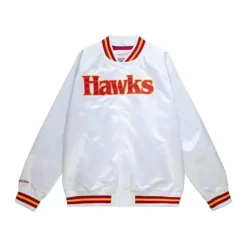 Apparel Mitchell & Ness Jackets & Outerwear-Lightweight Satin Jacket Atlanta Hawks