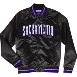Apparel Mitchell & Ness Jackets & Outerwear-Lightweight Satin Jacket Sacramento Kings