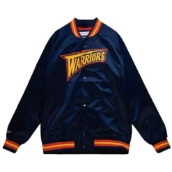 Apparel Mitchell & Ness Jackets & Outerwear-Lightweight Satin Jacket Golden State Warriors