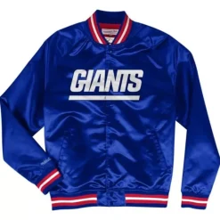 Apparel Mitchell & Ness Jackets & Outerwear-Lightweight Satin Jacket New York Giants