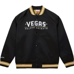 Apparel Mitchell & Ness Jackets & Outerwear-Lightweight Satin Jacket Current Logo Vegas Golden Knights