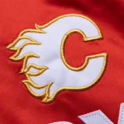 Apparel Mitchell & Ness Jackets & Outerwear-Lightweight Satin Jacket Calgary Flames