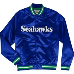 Apparel Mitchell & Ness Jackets & Outerwear-Lightweight Satin Jacket Seattle Seahawks