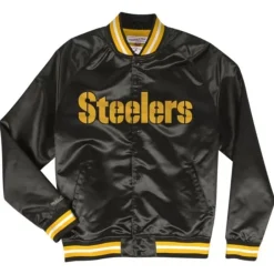 Apparel Mitchell & Ness Jackets & Outerwear-Lightweight Satin Jacket Pittsburgh Steelers