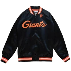 Apparel Mitchell & Ness Jackets & Outerwear-Lightweight Satin Jacket San Francisco Giants