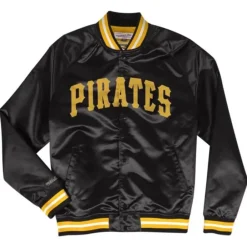 Apparel Mitchell & Ness Jackets & Outerwear-Lightweight Satin Jacket Pittsburgh Pirates