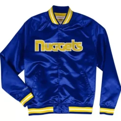 Apparel Mitchell & Ness Jackets & Outerwear-Lightweight Satin Jacket Denver Nuggets