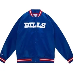 Apparel Mitchell & Ness Jackets & Outerwear-Lightweight Satin Jacket Buffalo Bills