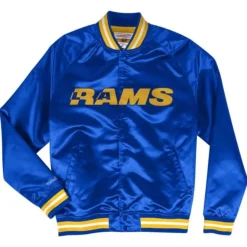 Apparel Mitchell & Ness Jackets & Outerwear-Lightweight Satin Jacket Los Angeles Rams