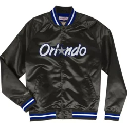 Apparel Mitchell & Ness Jackets & Outerwear-Lightweight Satin Jacket Orlando Magic