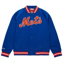 Apparel Mitchell & Ness Jackets & Outerwear-Lightweight Satin Jacket New York Mets