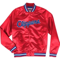 Apparel Mitchell & Ness Jackets & Outerwear-Lightweight Satin Jacket Los Angeles Clippers