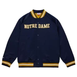 Apparel Mitchell & Ness Jackets & Outerwear-Lightweight Satin Jacket Current Logo University Of Notre Dame