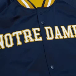 Apparel Mitchell & Ness Jackets & Outerwear-Lightweight Satin Jacket Current Logo University Of Notre Dame
