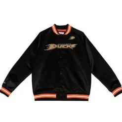 Apparel Mitchell & Ness Jackets & Outerwear-Lightweight Satin Jacket Anaheim Ducks