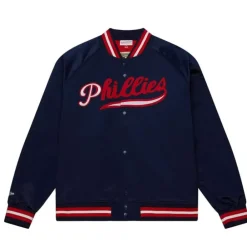 Apparel Mitchell & Ness Jackets & Outerwear-Lightweight Satin Jacket Philadelphia Phillies
