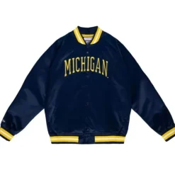 Apparel Mitchell & Ness Jackets & Outerwear-Lighweight Satin Jacket University Of Michigan