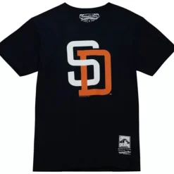 Apparel Mitchell & Ness T-Shirts & Tops-Logo Tee San Diego Padres