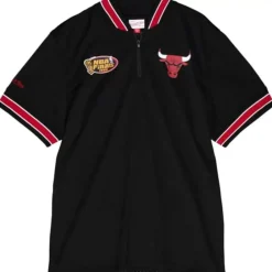 Apparel Mitchell & Ness T-Shirts & Tops-Mesh 1/4 Zip Chicago Bulls