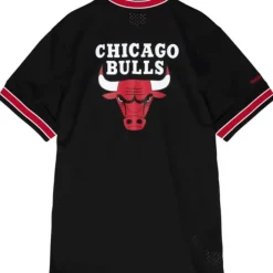 Apparel Mitchell & Ness T-Shirts & Tops-Mesh 1/4 Zip Chicago Bulls