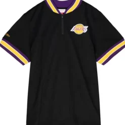 Apparel Mitchell & Ness T-Shirts & Tops-Mesh 1/4 Zip Los Angeles Lakers