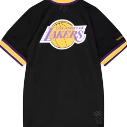 Apparel Mitchell & Ness T-Shirts & Tops-Mesh 1/4 Zip Los Angeles Lakers