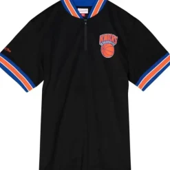 Apparel Mitchell & Ness T-Shirts & Tops-Mesh 1/4 Zip New York Knicks