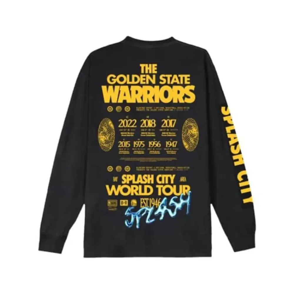 Apparel Mitchell & Ness T-Shirts & Tops-M&N X Br World Tour Long Sleeve Golden State Warriors