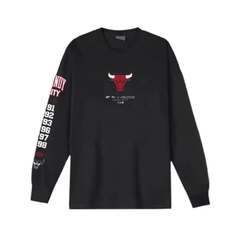 Apparel Mitchell & Ness T-Shirts & Tops-M&N X Br World Tour Long Sleeve Chicago Bulls