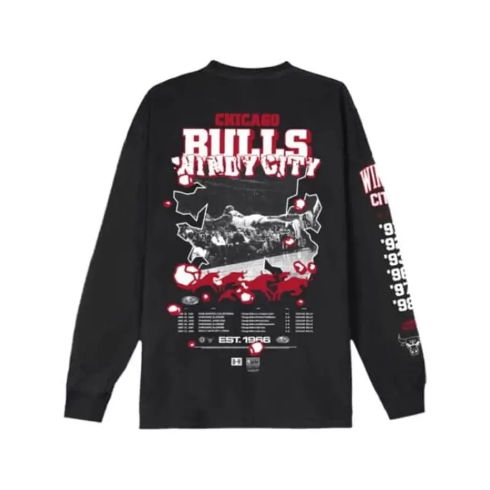 Apparel Mitchell & Ness T-Shirts & Tops-M&N X Br World Tour Long Sleeve Chicago Bulls