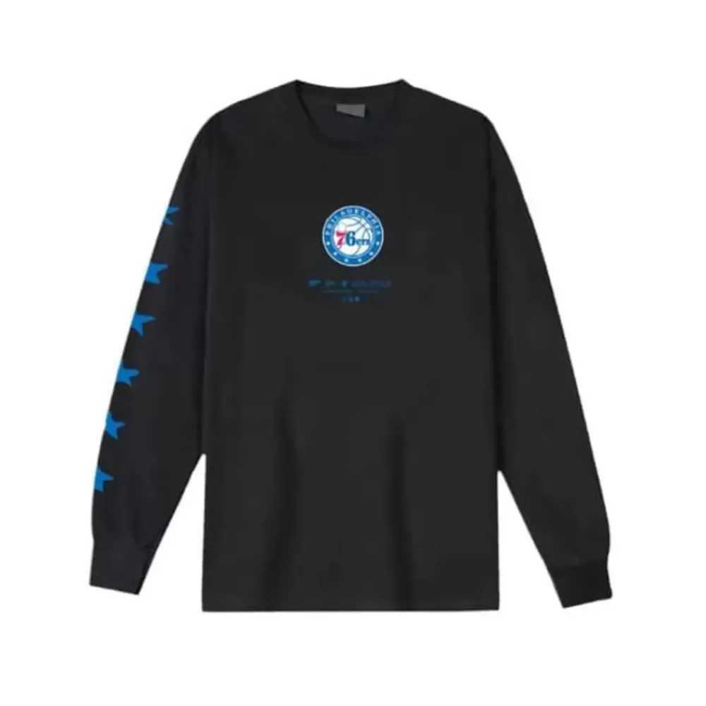 Apparel Mitchell & Ness T-Shirts & Tops-M&N X Br World Tour Long Sleeve Philadelphia 76Ers