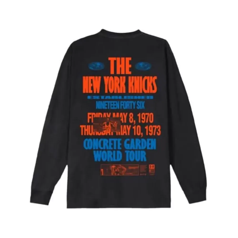 Apparel Mitchell & Ness T-Shirts & Tops-M&N X Br World Tour Long Sleeve New York Knicks
