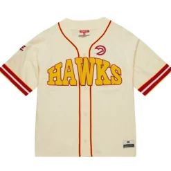 Apparel Mitchell & Ness T-Shirts & Tops-M&N X Melody Ehsani Baseball Jersey Atlanta Hawks