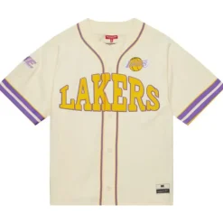 Apparel Mitchell & Ness T-Shirts & Tops-M&N X Melody Ehsani Baseball Jersey Los Angeles Lakers