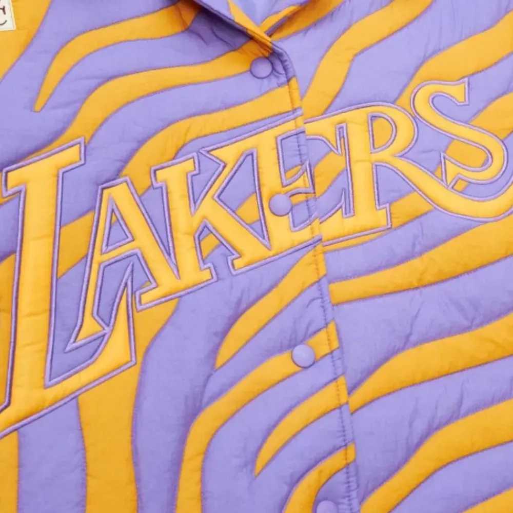 Apparel Mitchell & Ness T-Shirts & Tops-M&N X Melody Ehsani Puffer Shirt Los Angeles Lakers