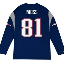 Apparel Mitchell & Ness T-Shirts & Tops-Name & Number Long Sleeve Tee New England Patriots 2009 Randy Moss