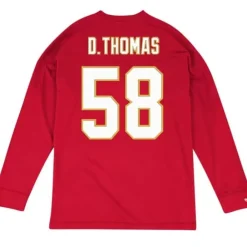 Apparel Mitchell & Ness T-Shirts & Tops-Name & Number Longsleeve Kansas City Chiefs Derrick Thomas