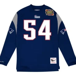 Apparel Mitchell & Ness T-Shirts & Tops-Name & Number Longsleeve New England Patriots Tedy Bruschi