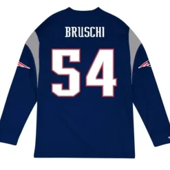 Apparel Mitchell & Ness T-Shirts & Tops-Name & Number Longsleeve New England Patriots Tedy Bruschi