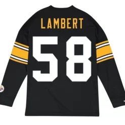 Apparel Mitchell & Ness T-Shirts & Tops-Name & Number Longsleeve Pittsburgh Steelers Jack Lambert