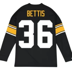 Apparel Mitchell & Ness T-Shirts & Tops-Name & Number Longsleeve Pittsburgh Steelers Jerome Bettis