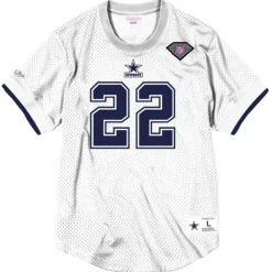 Apparel Mitchell & Ness T-Shirts & Tops-Name & Number Mesh Crew Neck Dallas Cowboys Emmitt Smith