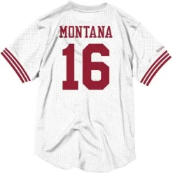 Apparel Mitchell & Ness T-Shirts & Tops-Name & Number Mesh Crew Neck San Francisco 49Ers Joe Montana