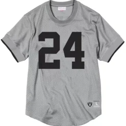 Apparel Mitchell & Ness T-Shirts & Tops-Name & Number Mesh Crew Neck Los Angeles Raiders Charles Woodson