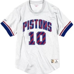 Apparel Mitchell & Ness T-Shirts & Tops-Name & Number Mesh Crewneck Detroit Pistons Dennis Rodman