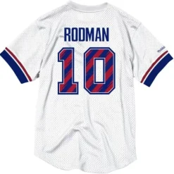 Apparel Mitchell & Ness T-Shirts & Tops-Name & Number Mesh Crewneck Detroit Pistons Dennis Rodman