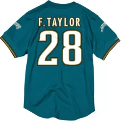 Apparel Mitchell & Ness T-Shirts & Tops-Name & Number Mesh Crewneck Jacksonville Jaguars Fred Taylor