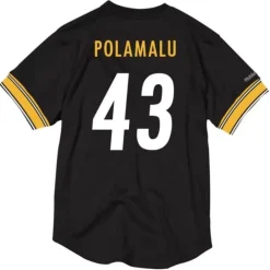 Apparel Mitchell & Ness T-Shirts & Tops-Name & Number Mesh Crewneck Pittsburgh Steelers Troy Polamalu